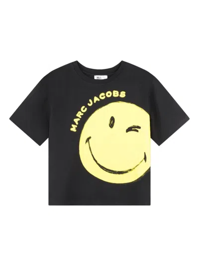 Marc Jacobs Kids' Smile-print Cotton T-shirt In Black