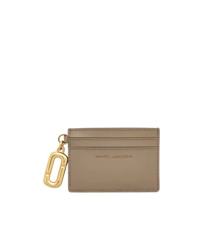 Marc Jacobs Smooth Leather Cardholder Wallet In Gray