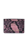 Marc Jacobs Snake-embossed Leather Card Case In Pink
