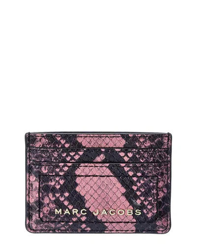 Marc Jacobs Snake-embossed Leather Card Case In Pink