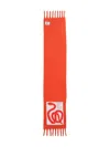 Marc Jacobs Snake-print Fringed Scarf In Orange