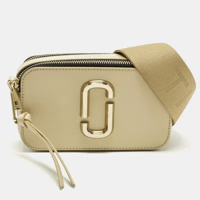 Pre-owned Marc Jacobs Snapshot Beige Leather Crossbody Bag In Sand