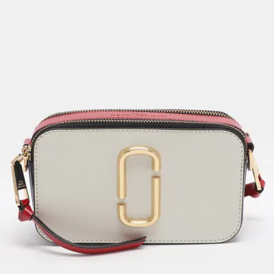 Pre-owned Marc Jacobs Snapshot Camera Tricolor Leather Crossbody Bag In White