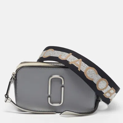 Pre-owned Marc Jacobs Snapshot Grey/beige Leather Camera Crossbody Bag
