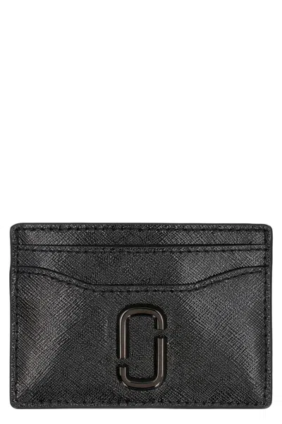 Marc Jacobs Snapshot Leather Card Holder In Black