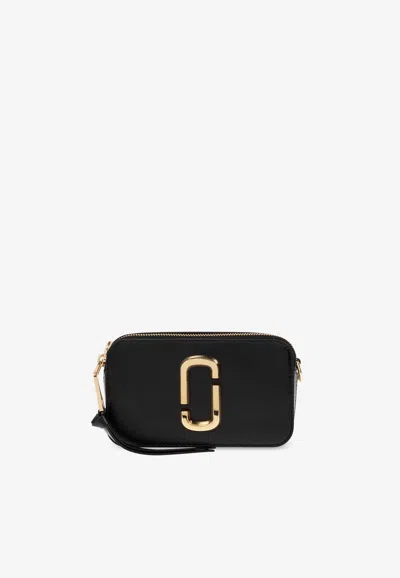 Marc Jacobs Snapshot Leather Shoulder Bag In Black