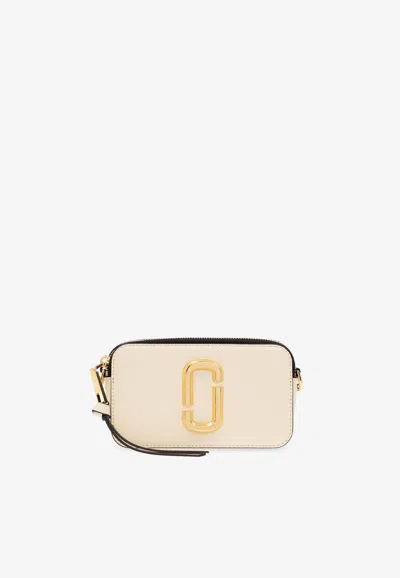 Marc Jacobs Snapshot Leather Shoulder Bag In White