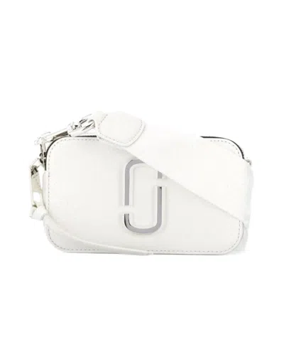 Marc Jacobs Snapshot Logo Shoulder Bag In White