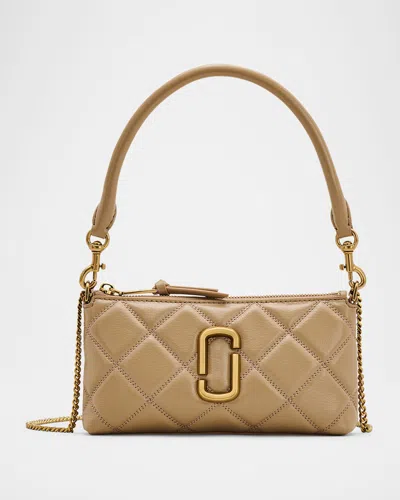 Marc Jacobs Snapshot Quilted Leather Shoulder Bag In Brown