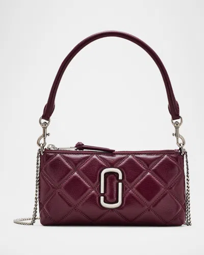 Marc Jacobs Snapshot Quilted Leather Shoulder Bag In Purple