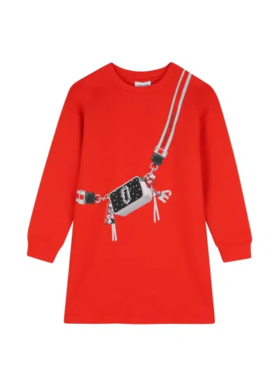 Marc Jacobs Snapshot-print Long-sleeve Dress In Red