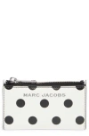 Marc Jacobs Spot Medium Flat Wallet In White/black