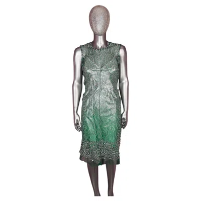 Pre-owned Marc Jacobs Spring 2012 Green And Silver Embellished Net Dress