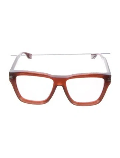 Pre-owned Marc Jacobs Square Clear Sunglasses In Brown