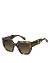 Marc Jacobs Square Geometrical Sunglasses, 52mm In Brown