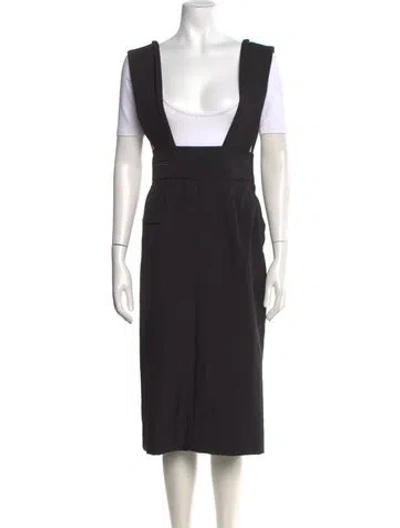 Pre-owned Marc Jacobs Square Neckline Knee-length Dress In Black