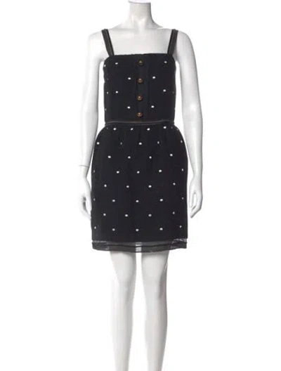 Pre-owned Marc Jacobs Square Neckline Mini Dress In Black