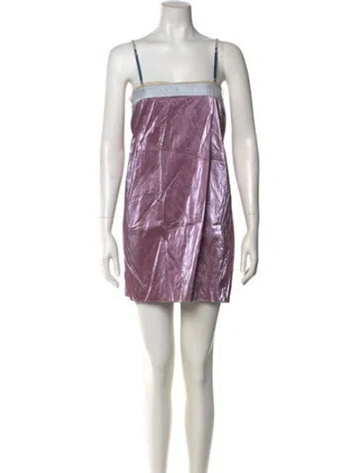 Pre-owned Marc Jacobs Square Neckline Mini Dress In Purple