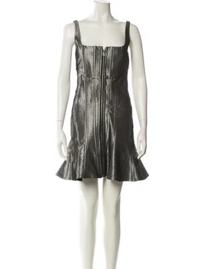 Pre-owned Marc Jacobs Square Neckline Mini Dress W/ Tags In Silver
