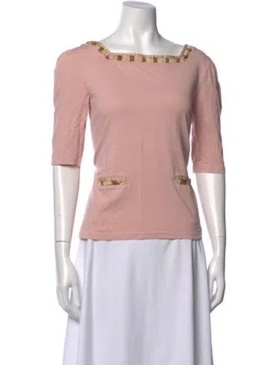 Pre-owned Marc Jacobs Square Neckline Three-quarter Sleeve Top In Pink