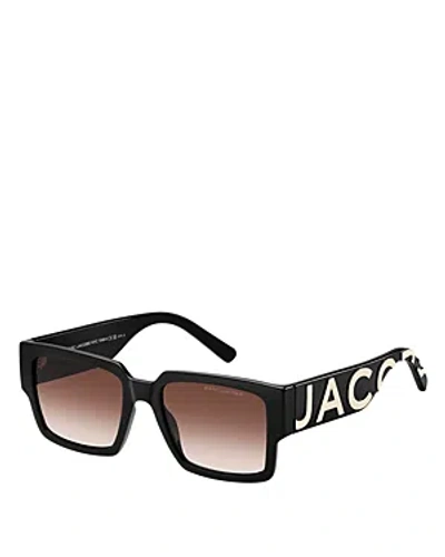 Marc Jacobs Square Sunglasses, 54mm In Black/brown Gradient