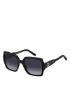 Marc Jacobs Marc 731s Acetate Square Sunglasses In Black/gray Gradient