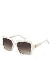 Marc Jacobs Square Sunglasses, 55mm In Ivory/brown Gradient