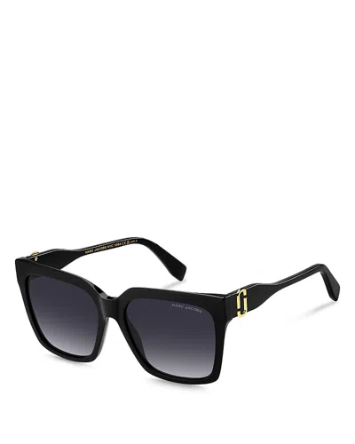 Marc Jacobs Square Sunglasses, 57mm In Black