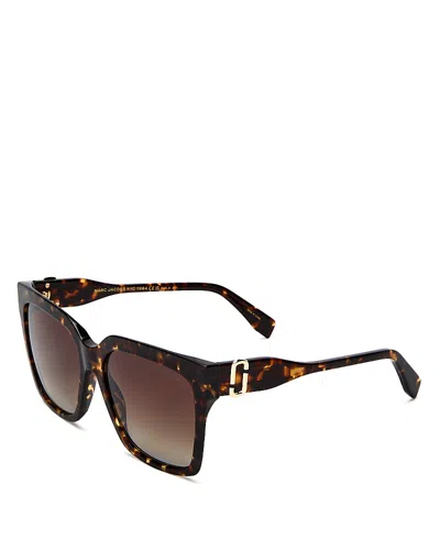 Marc Jacobs Square Sunglasses, 57mm In Black/gray