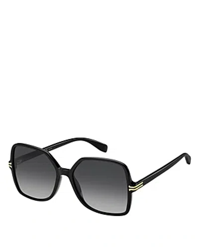 Marc Jacobs Square Sunglasses, 57mm In Black/gray Gradient