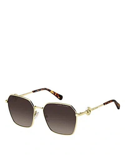 Marc Jacobs Square Sunglasses, 58mm In Gold/brown Gradient