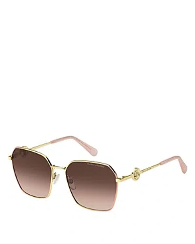 Marc Jacobs Square Sunglasses, 58mm In Gold