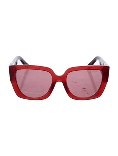 Pre-owned Marc Jacobs Square Tinted Sunglasses In Burgundy