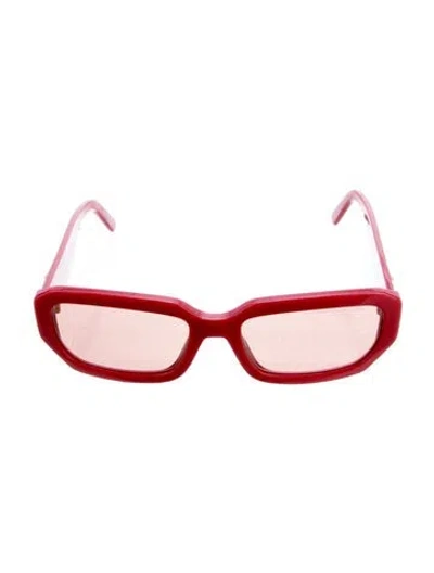 Pre-owned Marc Jacobs Square Tinted Sunglasses In Red