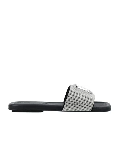 Marc Jacobs Square Toed Slippers In Gray