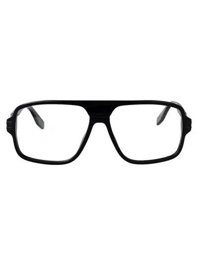 Marc Jacobs Black Acetate Glasses In Animal Print