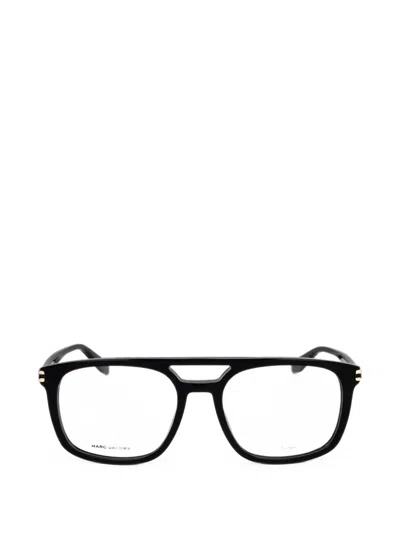 Marc Jacobs Square-frame Double-bridge Glasses In Black