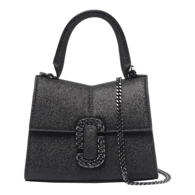 Marc Jacobs 'st. Marc' Black Glitter Leather Bag