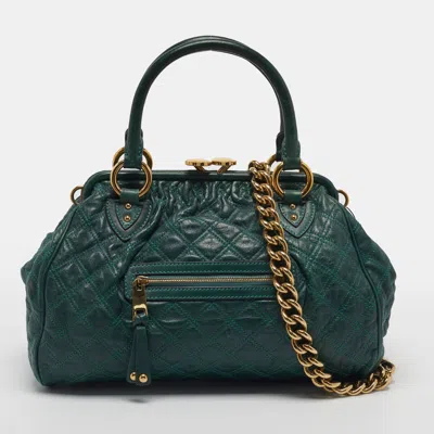 Pre-owned Marc Jacobs Stam Green Quilted Leather Satchel