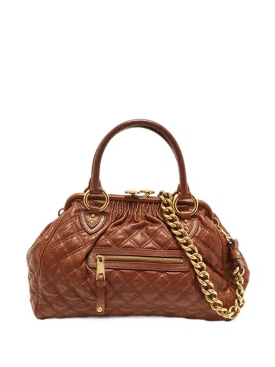 Pre-owned Marc Jacobs Stam Quilted Leather Tote Bag In Brown
