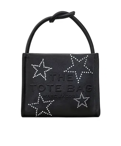 Marc Jacobs The Star Satin Mini Tote Bag In Black