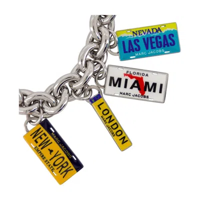 Marc Jacobs State Plate Charm Charm Bracelet In Animal Print