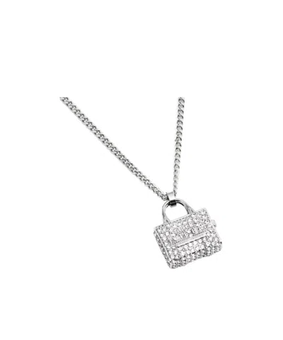 Marc Jacobs Statement-pendant Crystal-embellished Necklace In White