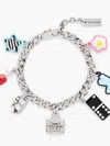 Marc Jacobs Sticker Charm Bracelet In Silver