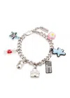 Marc Jacobs Sticker Charm Bracelet In Silver