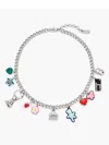 Marc Jacobs The Sticker Charm Necklace In Silver