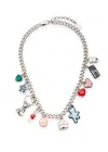 Marc Jacobs The Sticker Charm Necklace In Silver