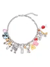 Marc Jacobs Sticker Charm Statement Necklace In Silver
