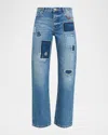 Marc Jacobs Straight-leg Patchwork Jeans In Blue