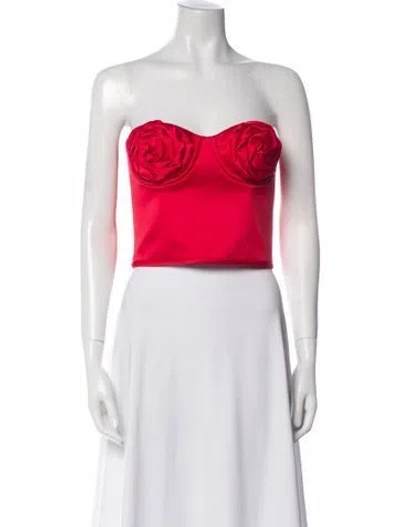 Pre-owned Marc Jacobs Strapless Crop Top In Red